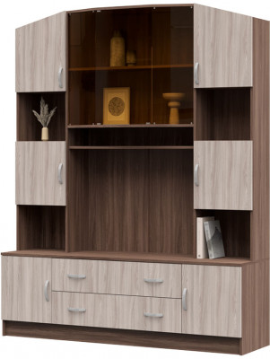 ТВ 301 Макарена ЛДСП центр.секция 1600х2004х440 шимо темный/шимо светлый