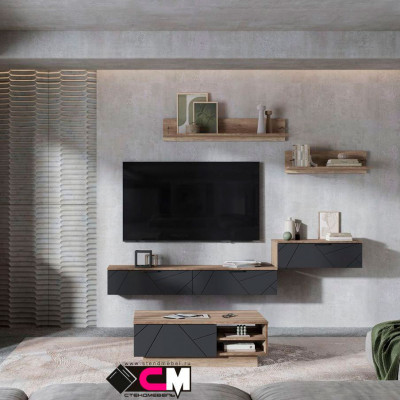 Даллас СТ 01 Стол кофейный (1,000 х0,350х0,600) дуб каньон/МДФ софт графит