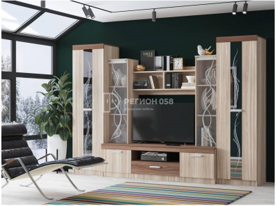 Гостиная Гамма-2 ЛДСП (Ясень шимо темный / светлый)