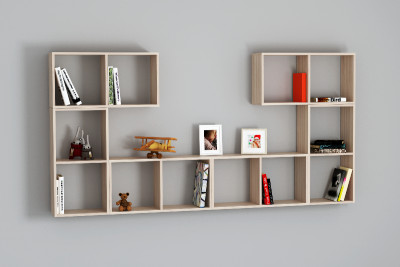 Набор полок №4 Бриз МДФ, Ясень светлый