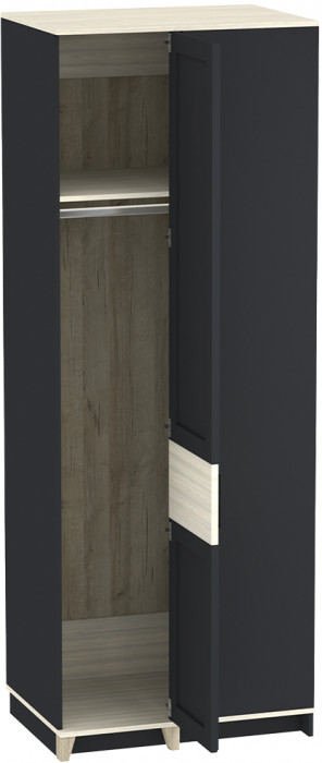 Шкаф угловой Аурелио 56, Антрацит, Блеквуд Сатиновый