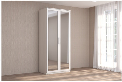 КЭТ-4 Шкаф 2-створчатый с зеркалом (Бодега белая)