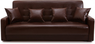 Диван-кровать Аккорд 120х190, книжка, пружинный блок, экокожа, цвет коричневый