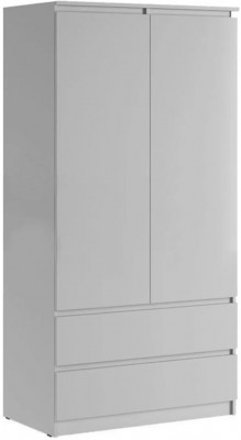 Челси Шкаф 2-х створчатый комбинированный (Белый глянец, Белый)