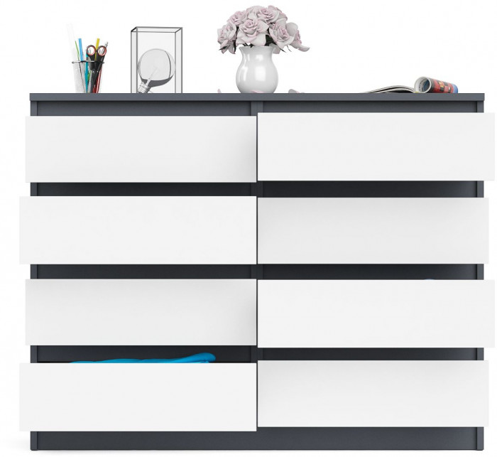 Мори Комод МК1200.8, графит/белый