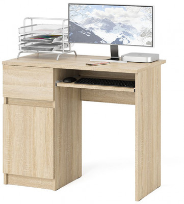 Мори компьютерный стол МС-1 левый, дуб сонома