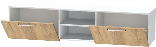 Тумба для ТВ-техники подвесная "Иннэс-7", Белый/Крафт золотой