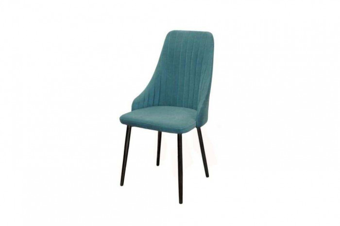 Стул К / черный/велюр бирюза