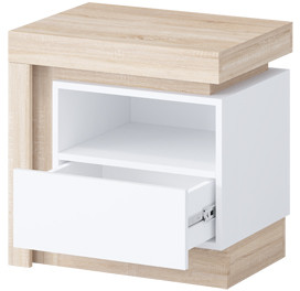 Астра Тумба прикроватная, Белый глянец/Сонома