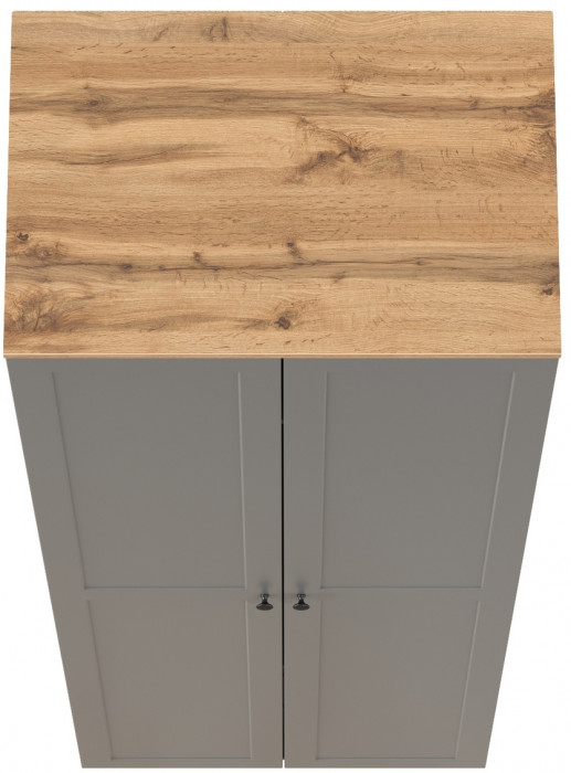 Остин 13.336.02 Шкаф для одежды(две двери), серый графит/дуб крафт золотой