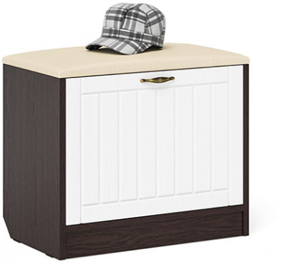 Прихожая П-6 Тумба, цвет венге/фасады МДФ белое дерево фрезеровка прованс, ШхГхВ 60х35х50 см.