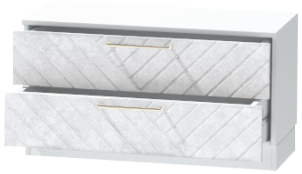 Тумба-5 прикроватная напольная "Иннэс-7", Белый/Бетон снежный