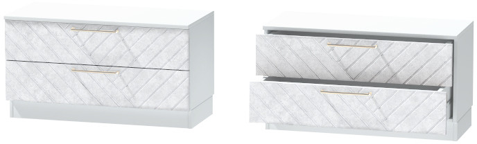 Тумба-5 прикроватная напольная "Иннэс-7", Белый/Бетон снежный