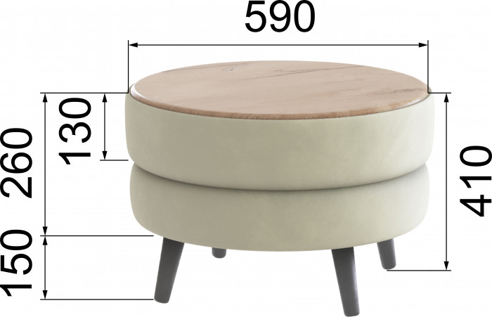 Стол журнальный "Рамус", Бежевый/МДФ дуб канадский