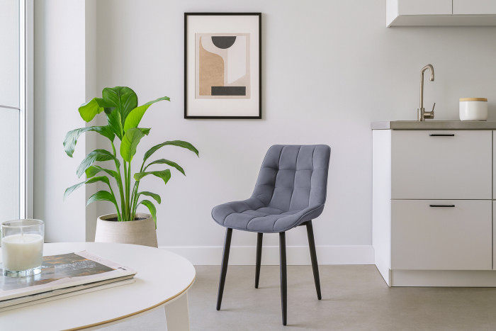 Стул "Бостон" черный матовый Velutto 32 графит