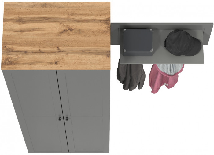 Остин Прихожая 08, серый графит/дуб крафт золотой