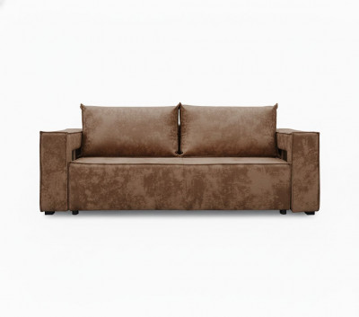 Диван-кровать Лофт Люкс Плюш с подсветкой, еврокнижка, пружинный блок, 140х195, коричневый