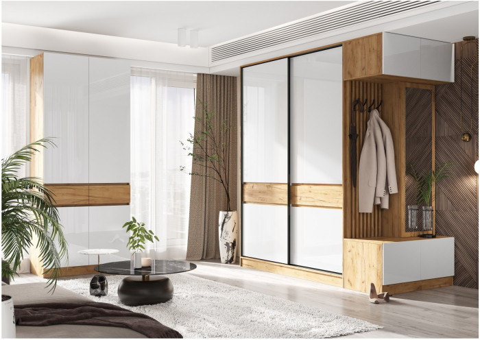 Модульная прихожая Роджина, комп.4 (Крафт белый, Графит)