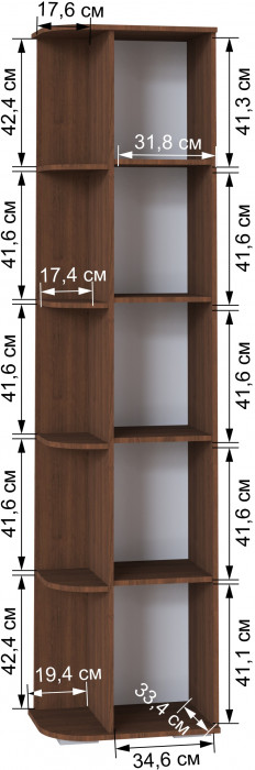 Ливорно Шкаф торцевой ЛШ-26 орех донской