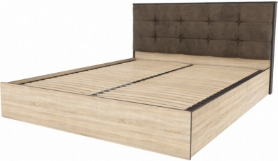 Кровать Лирика ЛК-2 велюр кофейный + основание ортопед 140