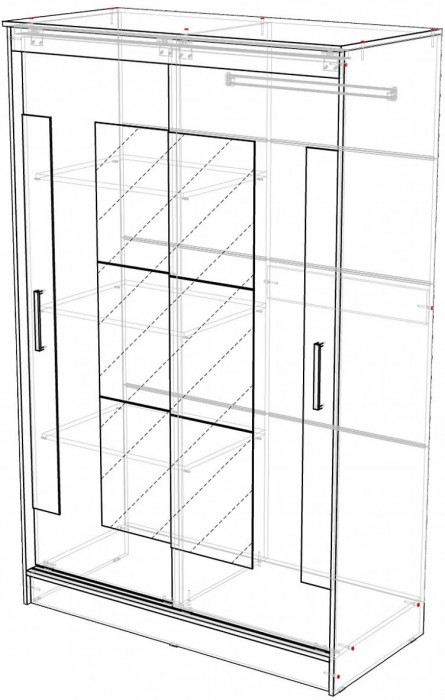 Элегант Шкаф-купе 2 (Ясень шимо темный / светлый)