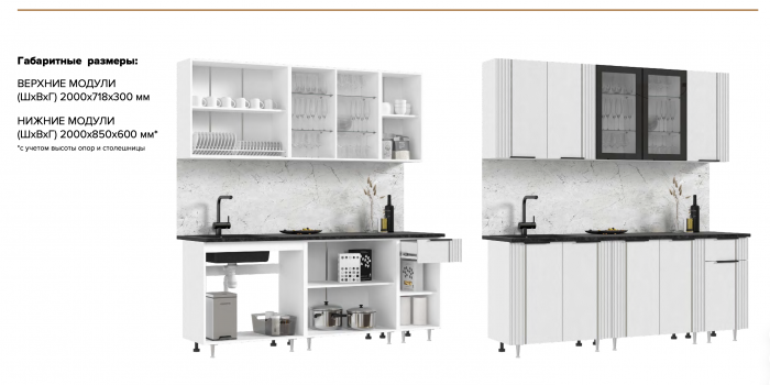 Кухня Виктория 2,0м Пластер скай/белый