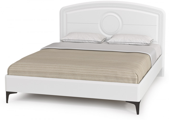 Валенсия Спальня № 35, цвет ЛДСП белый шагрень/чёрный/МДФ белый шагрень, ортопед есть, сп. м. 1600х2000 мм., б/м