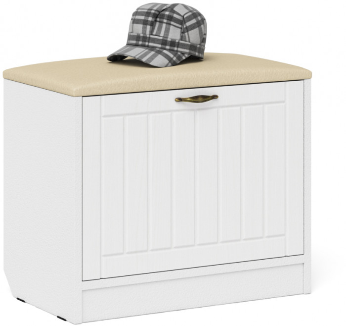 Прихожая П-6 Компоновка № 27, цвет белая шагрень/фасады МДФ белое дерево фрезеровка прованс, ШхГхВ 150х50х210 см., универсальная сборка