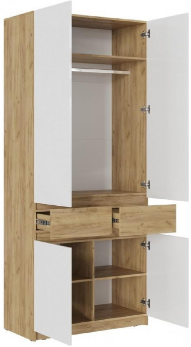 Модульная прихожая Роджина, комп.4 (Графит, Крафт золотой)