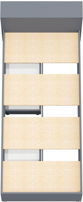 Ксения Кровать с ящиками 0900, графит/белый