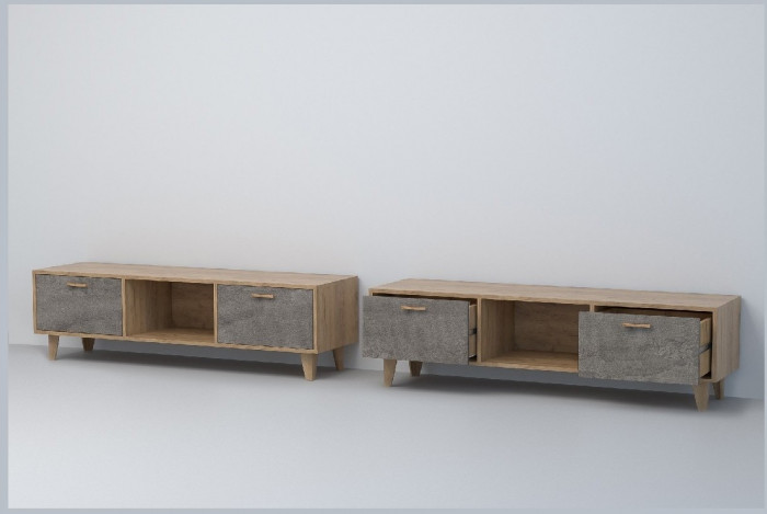 Эго Тумба Т-3 НГ (Глянец Белый/Бетон Светлый)