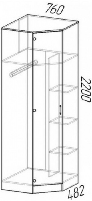 Шкаф угловой ЛДСП Эра (Дуб вотан/Белый глянец)