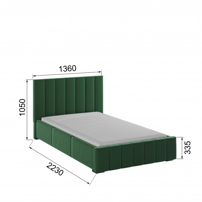 Нега Кровать интерьерная 120 изумруд, ПМ