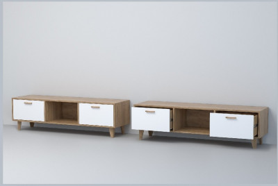 Эго Тумба Т-3 НГ (Глянец Белый/Дуб Крафт Золотой)