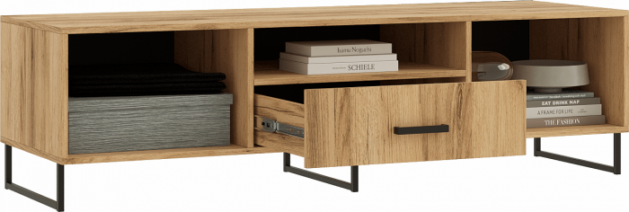 Нэнси LOFT Тумба ТВ 1600 (ЛДСП) (Дуб Крафт Белый)