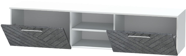 Тумба для ТВ-техники подвесная "Иннэс-7", Белый/Бетон графит