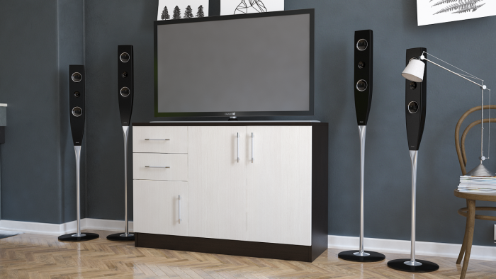 Комод СВК № 3, цвет венге/дуб лоредо, ШхГхВ 120х44х87 см. (Комод Стандарт № 3)