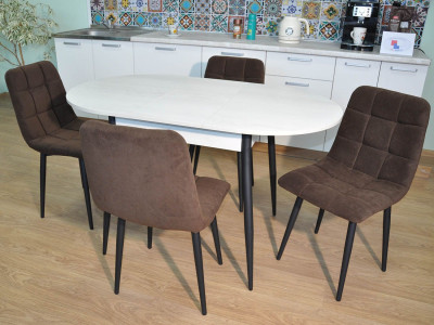 Обеденная группа Стиль-1 / Стул Х 4 шт. / Бетон белый/черный / бид 10