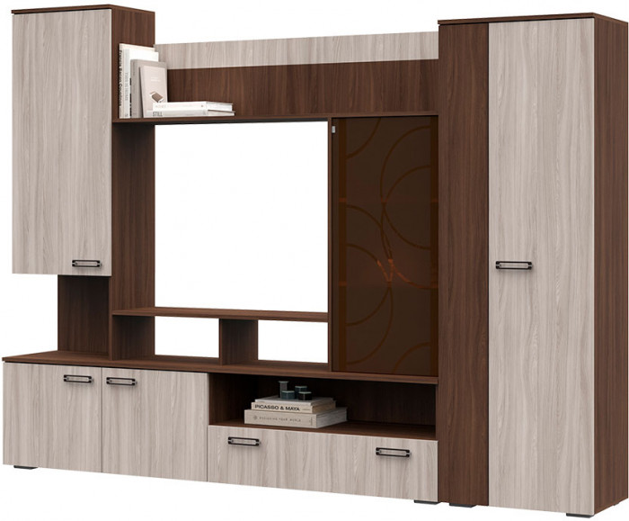 Гостиная Сиенна ЛДСП шимо темный/шимо светлый