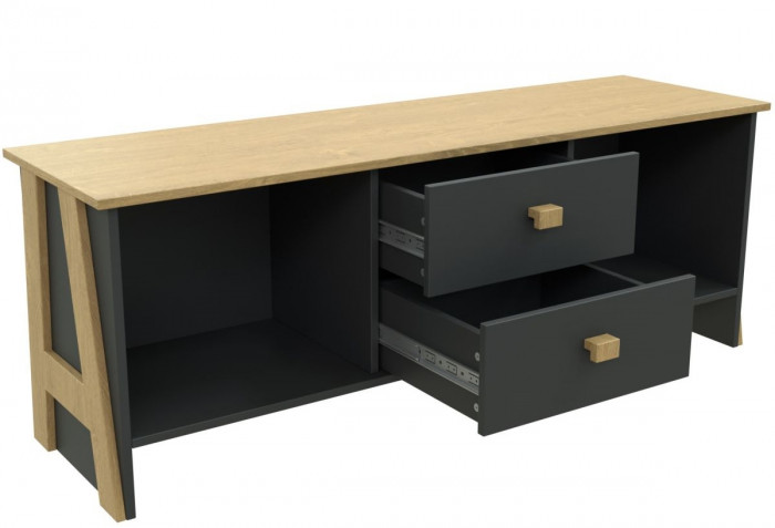 Модульная гостиная "Скандинавия", набор 1 - Антрацит/Дуб наварра