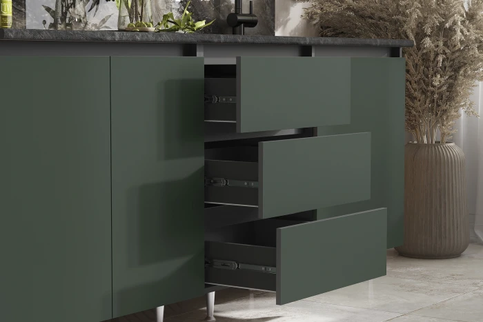 Кухня Челси 2,0м Компановка №2, Графит/Изумрудный (Кастилло темный)