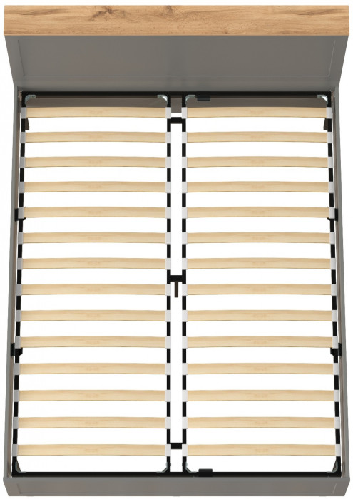 Остин 11.53 Кровать + ортопед, цвет серый графит/дуб крафт золотой, ШхГхВ 164,6х217,2х99,3 см., сп. м. 1600х2000 мм, б/м