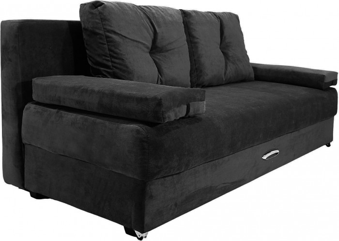 Диван-еврокнижка Амстердам мини люкс черный