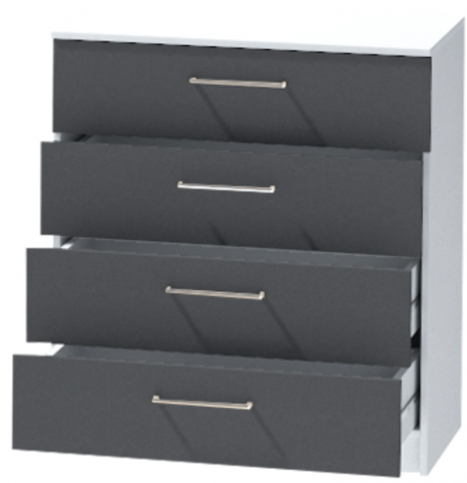 Комод №1 "Иннэс-7", Белый/Графит