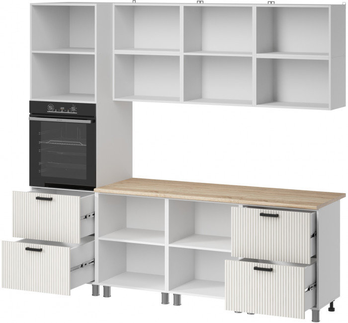 МК Аленушка 2,4м Лотос Молочный,скоба антрацит,сонома