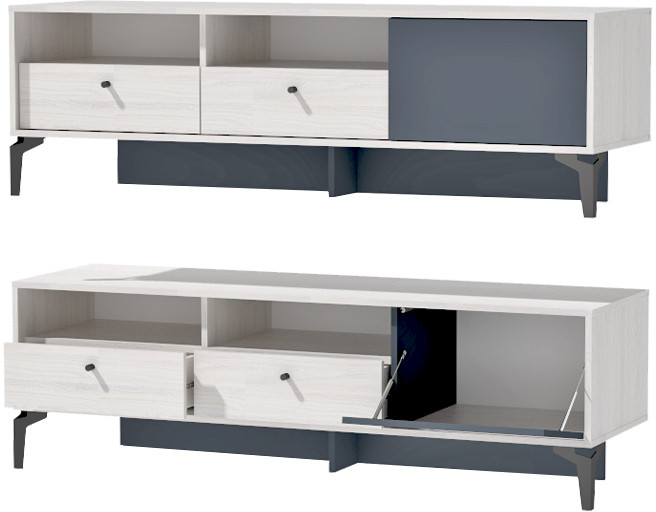 Модульная Гостиная Лион, набор 12, Ясень анкор светлый/Графит