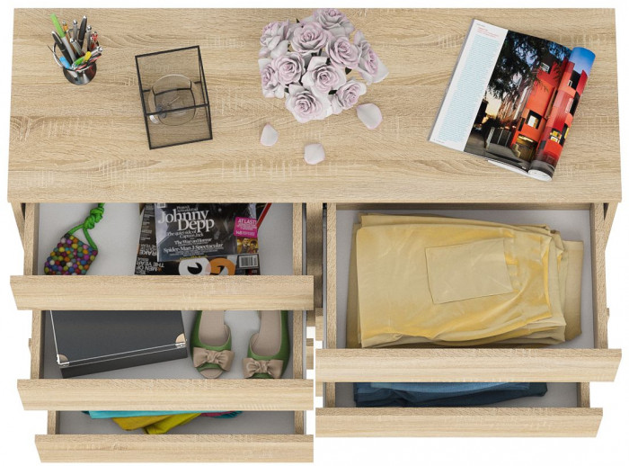 Мори Комод МК1200.8, цвет дуб сонома, ШхГхВ 120,4х41х94 см.