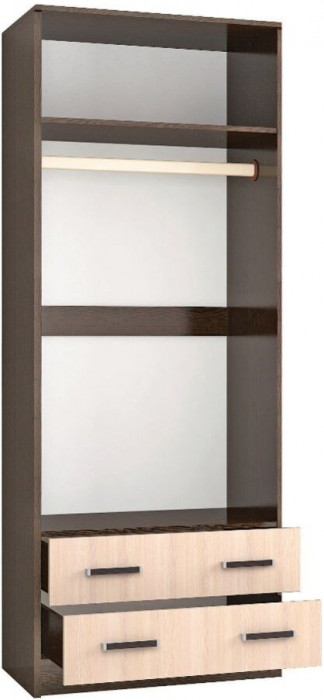 Шкаф комбинированный Лагуна с антресолью 800 венге/дуб молочный