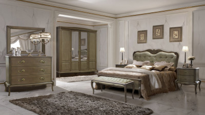 Модульная спальня "Монако" из массива дуба - отделка Классик (лак)