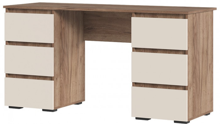 Хелен ПС 02 Письменный стол (1,420х0,730х0,500) кашемир/дуб крафт табачный